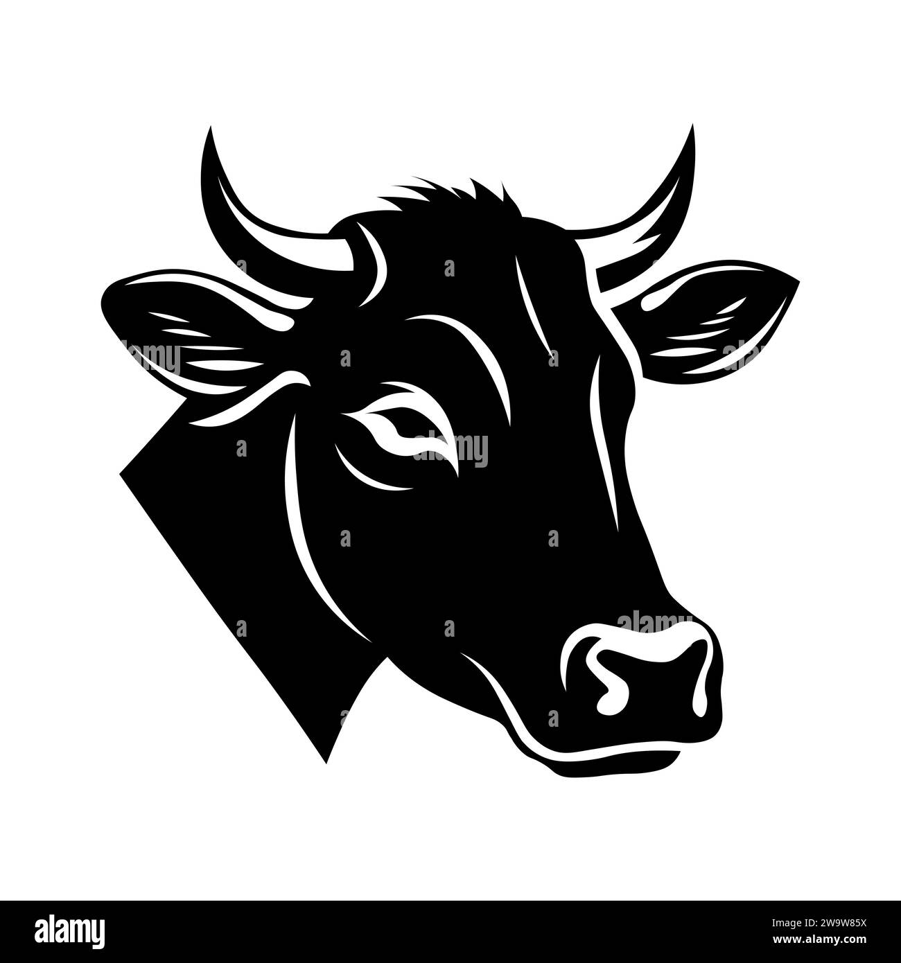 Cow black vector icon on white background Stock Vector Image & Art - Alamy