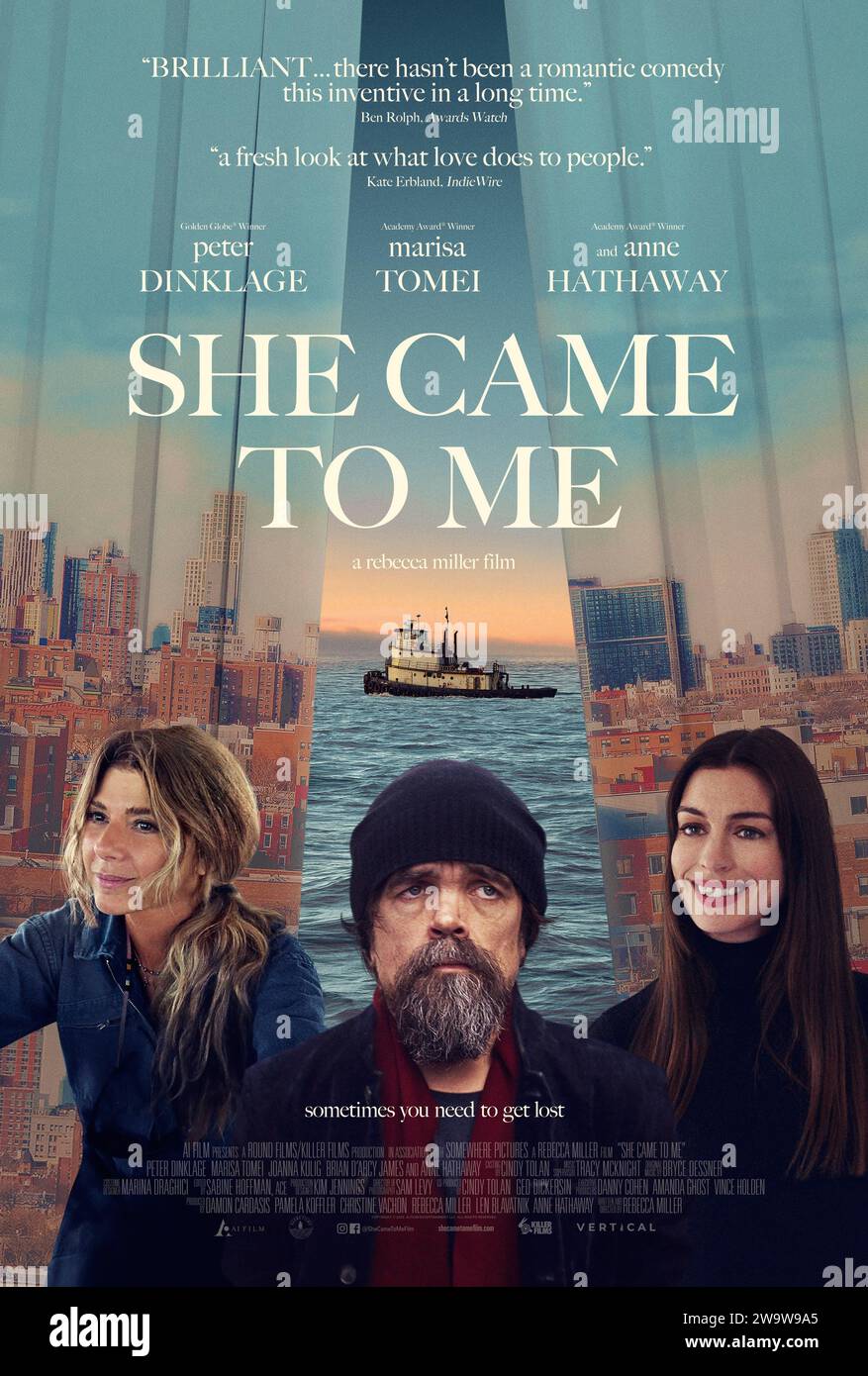 She Came to Me (2023) directed by Rebecca Miller and starring Peter Dinklage, Anne Hathaway and Marisa Tomei. A composer who suffers writer's block rediscovers his passion after an adventurous one-night stand. US one sheet poster ***EDITORIAL USE ONLY***. Credit: BFA / Vertical Entertainment Stock Photo