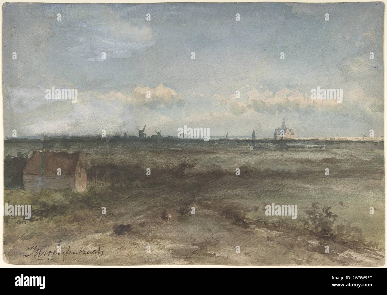 View of Haarlem from the Dunes 1917 by Jan Hendrik Weissenbruch Stock Photo