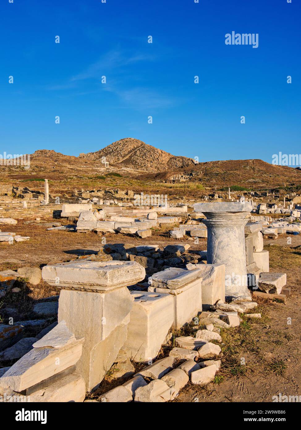 Delos Archaeological Site, Delos Island, Cyclades, Greece Stock Photo