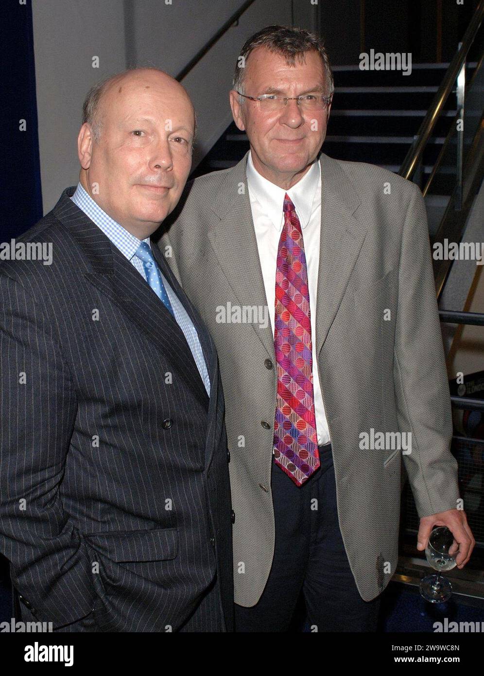 File photo dated 24/10/05 of director Julian Fellowes (left) with Tom Wilkinson at a screening of their film 'Separate Lies' at the Odeon West End Cinema in Leciester Square, London, as part of The Times London BFI Film Festival. British Oscar-nominated actor Tom Wilkinson, best known for his role in The Full Monty, has died aged 75, his family have announced. Issue date: Saturday December 30, 2023. Stock Photo