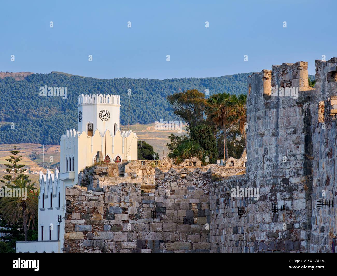 Nerantzia Castle and Palazzo del Governo, Kos Town, Kos Island, Dodecanese, Greece Stock Photo