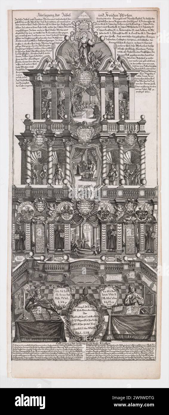 Broadsheet in Commemoration of the 200th Anniversary of the Augsburg Confession of 1530 2014 by Johann Gottfried Boeck Stock Photo