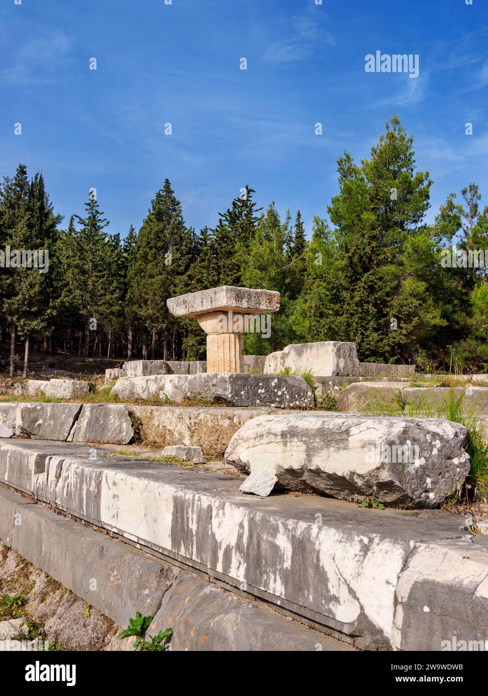 Ruins of ancient Asclepieion, Kos Island, Dodecanese, Greece Stock Photo