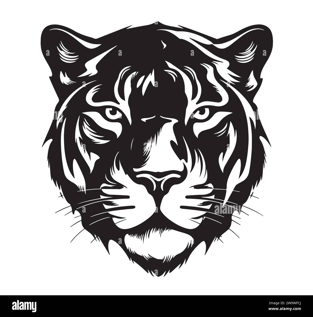 Black panther portrait hand drawn sketch Vector illustration, Wild animals Stock Vector