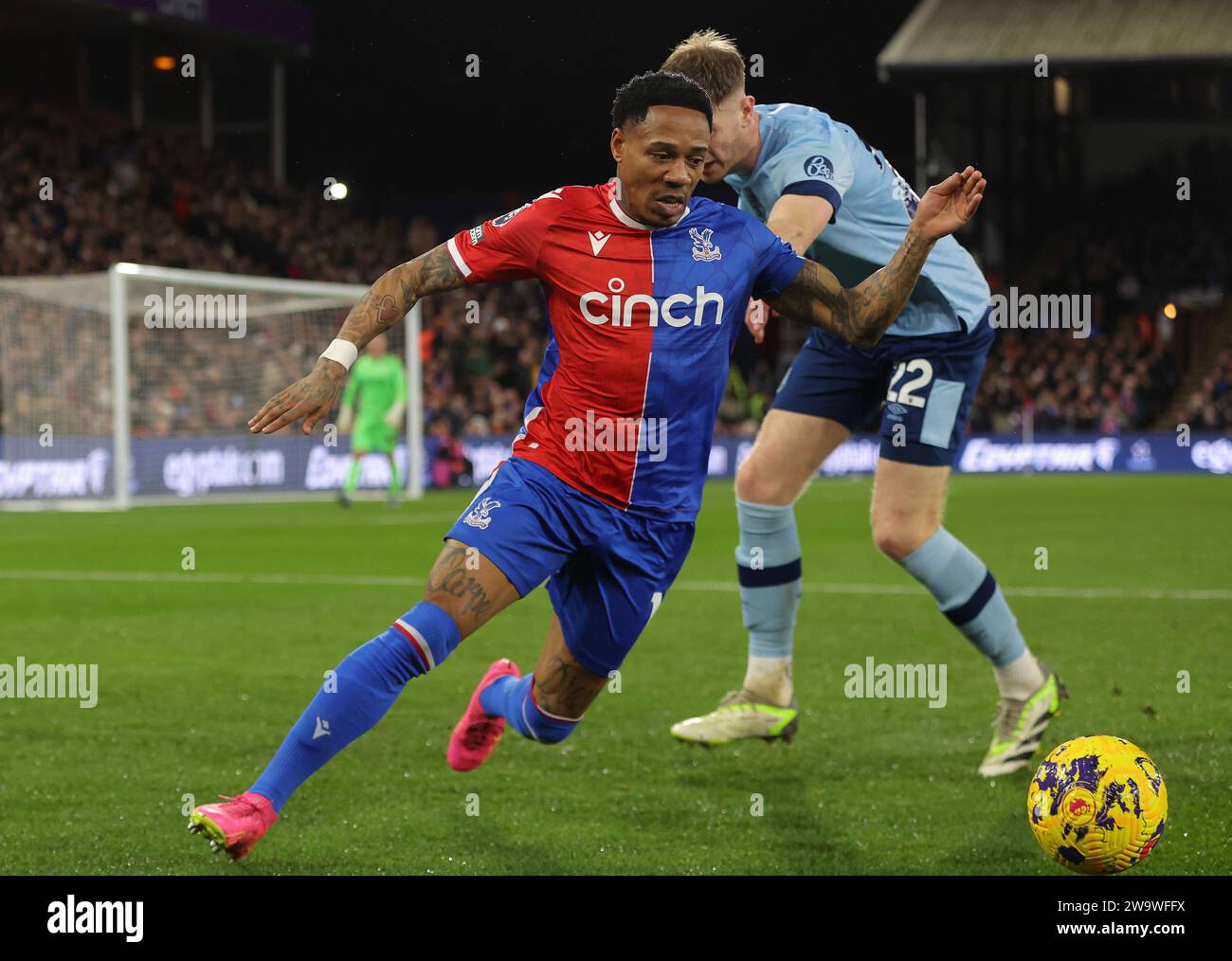 London, UK. 30th Dec, 2023. Nathaniel Clyne of Crystal Palace is challenged by Nathan Collins of Brentford during the Premier League match at Selhurst Park, London. Picture credit should read: Paul Terry/Sportimage Credit: Sportimage Ltd/Alamy Live News Stock Photo