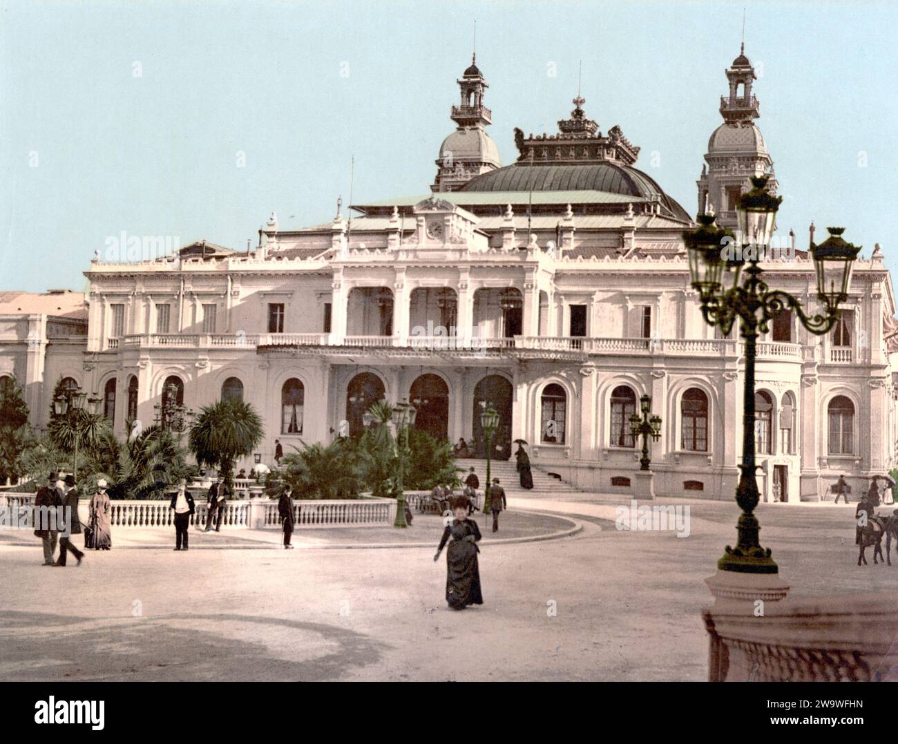 Das Kasino von Monte Carlo, Monaco, um 1890, Historisch, digital restaurierte Reproduktion von einer Vorlage aus dem 19. Jahrhundert  /  The casino of Monte Carlo, Monaco, 1890, Historic, digitally restored reproduction from a 19th century original Stock Photo