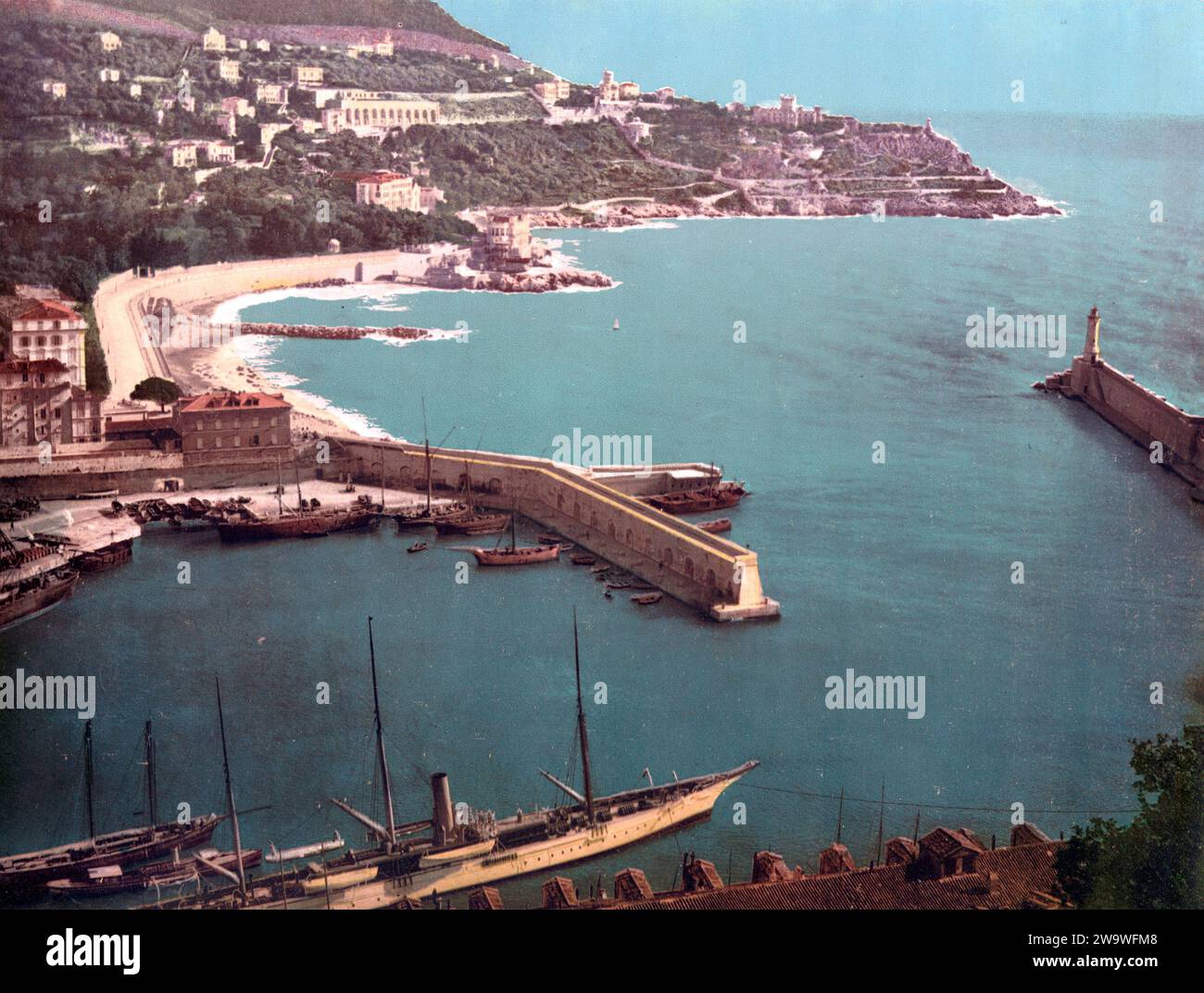 Der Hafen von Nizza, Frankreich, um 1890, Historisch, digital restaurierte Reproduktion von einer Vorlage aus dem 19. Jahrhundert  /  The harbor of Nice, France, 1890, Historic, digitally restored reproduction from a 19th century original Stock Photo