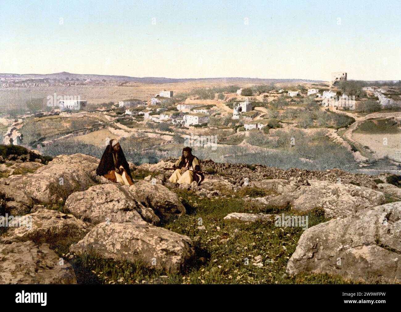 Gesamtansicht, Bethanien, Heiliges Land, Westjordanland, um 1890, Historisch, digital restaurierte Reproduktion von einer Vorlage aus dem 19. Jahrhundert  /  General view, Bethany, the Holy Land, West Bank, 1890, Historic, digitally restored reproduction from a 19th century original Stock Photo