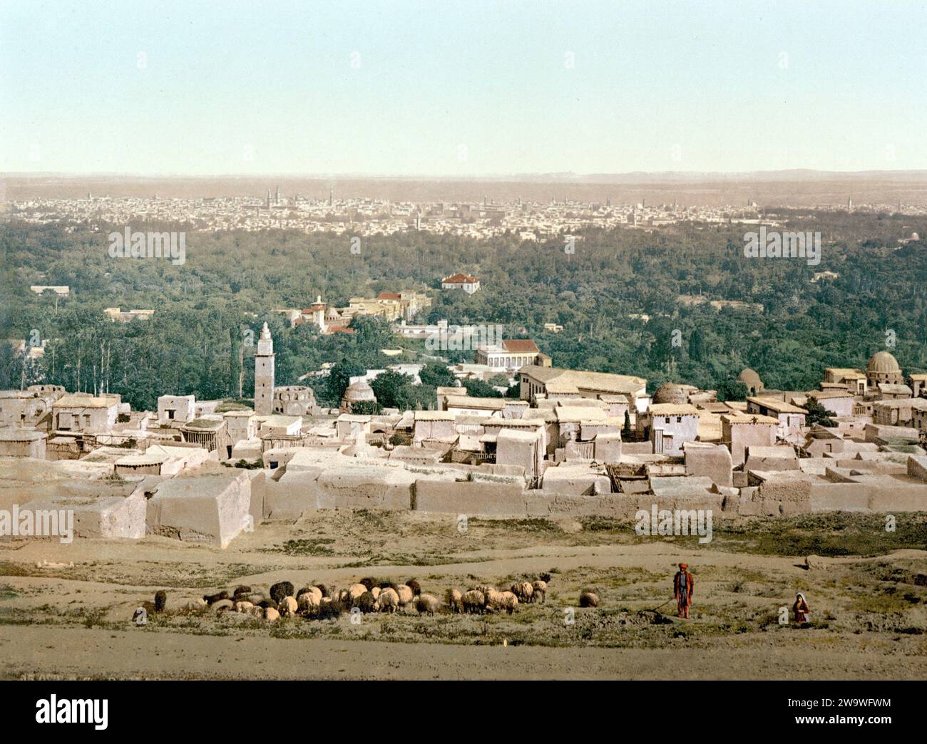 Damaskus, Heiliges Land, Syrien, um 1890, Historisch, digital restaurierte Reproduktion von einer Vorlage aus dem 19. Jahrhundert  /  Damascus, Holy Land, Syria, 1890, Historic, digitally restored reproduction from a 19th century original Stock Photo