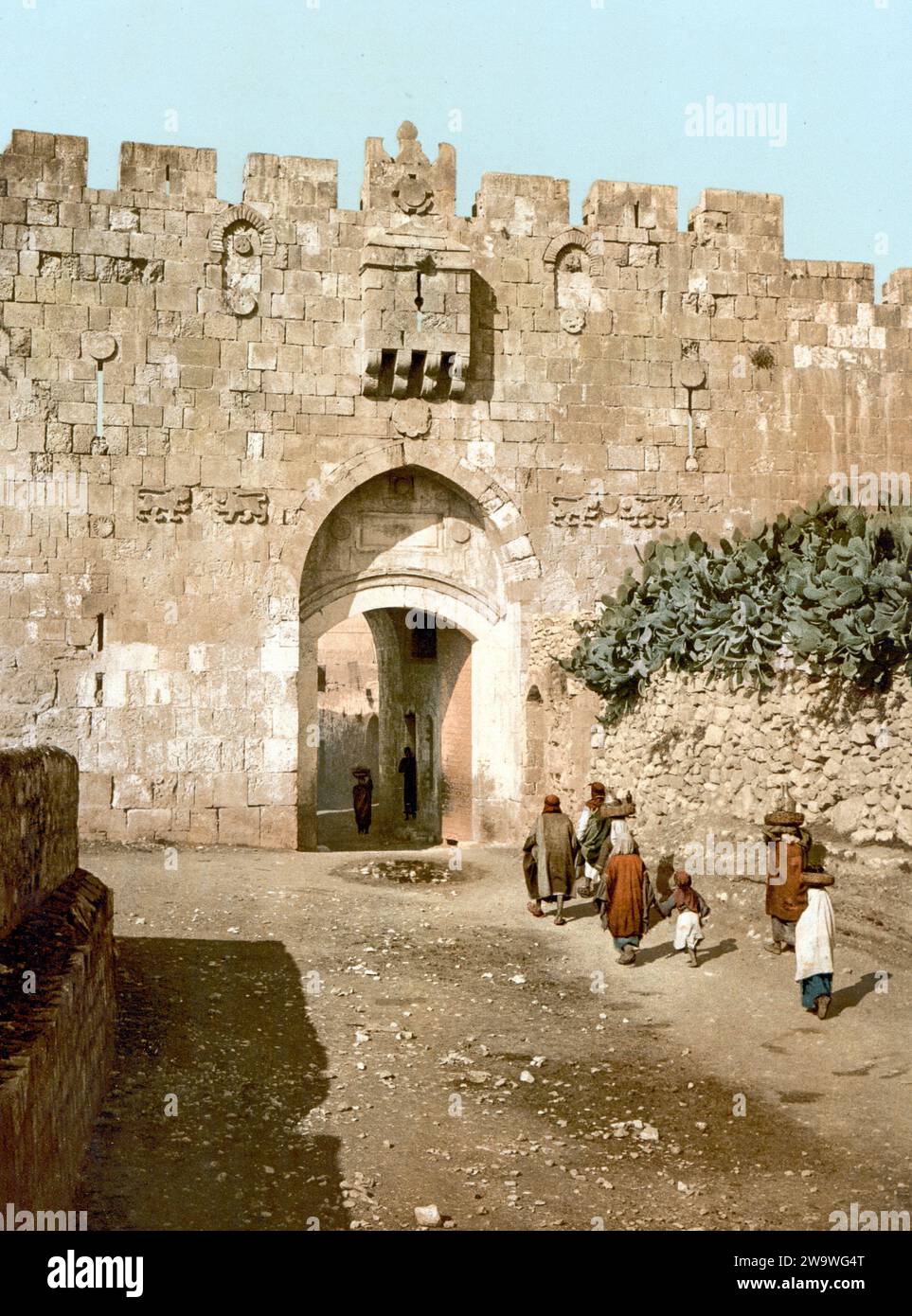 Das Stephanstor, Jerusalem, Heiliges Land, Israel, um 1890, Historisch, digital restaurierte Reproduktion von einer Vorlage aus dem 19. Jahrhundert  /  The St. Stephen's Gate, Jerusalem, Holy Land, Israel, 1890, Historic, digitally restored reproduction from a 19th century original Stock Photo