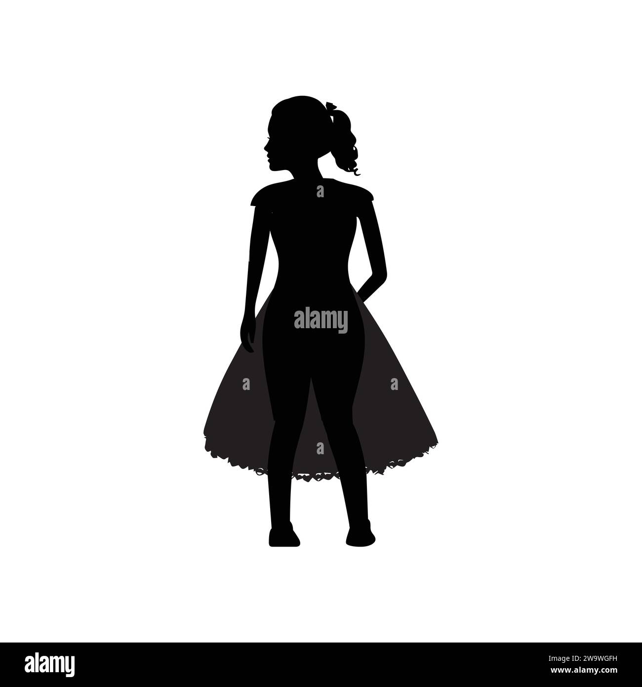 Man, Woman and kids standing silhouette. Group in formal dress. Shillouette romantic couple picture. Silhouettes of People. Stock Vector