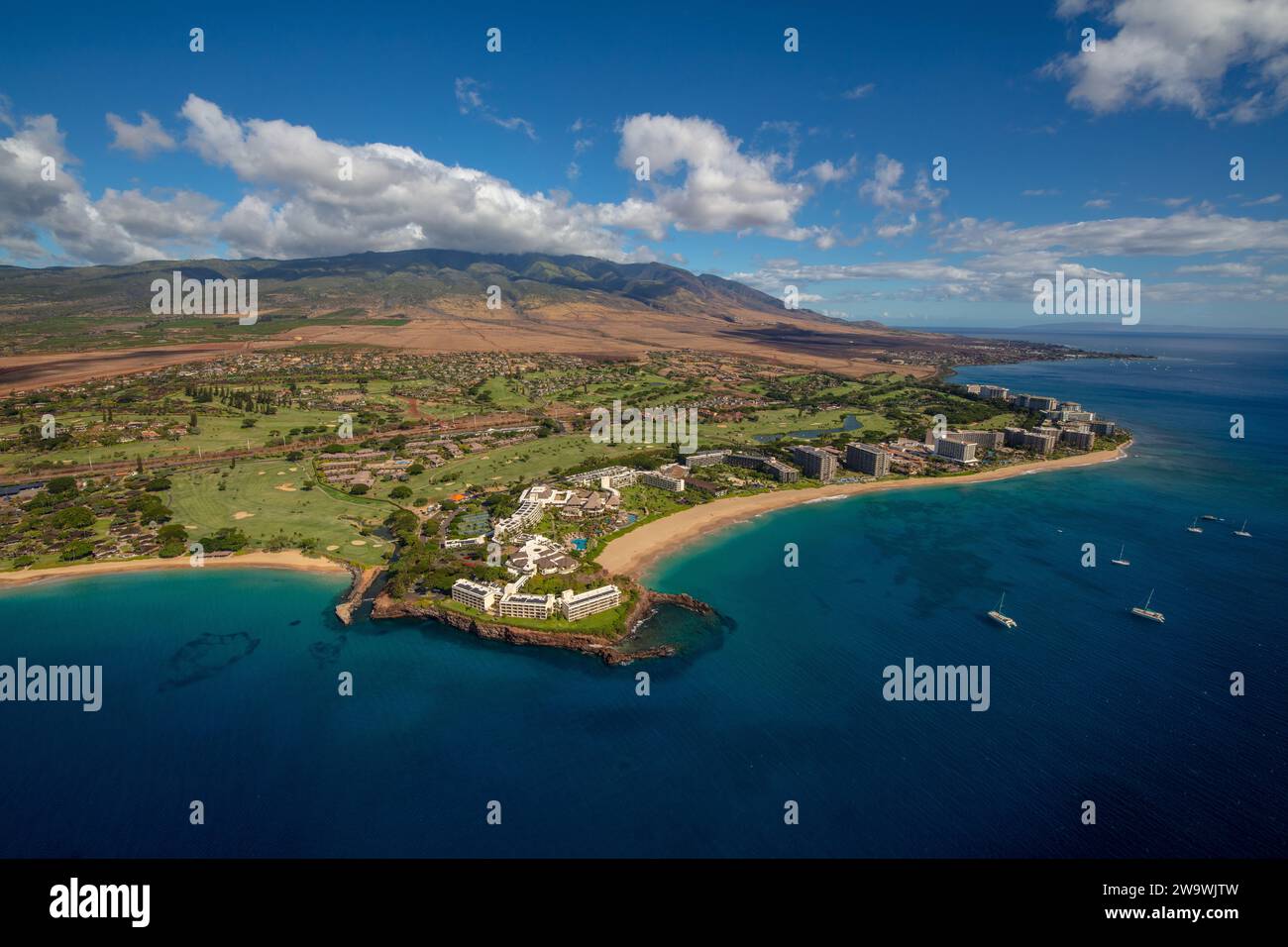 Hawaii maui aerial kaanapali resort hi-res stock photography and images ...