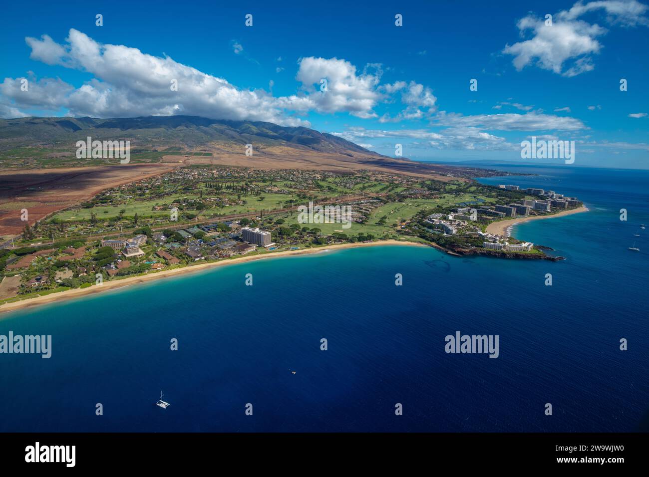 Hawaii maui aerial kaanapali resort hi-res stock photography and images ...