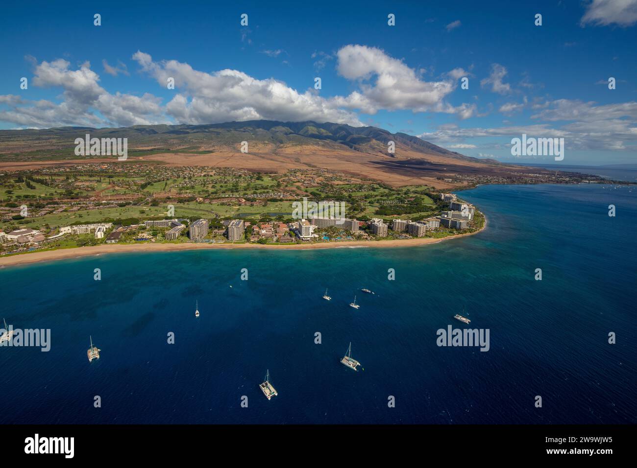Hawaii maui aerial kaanapali resort hi-res stock photography and images ...
