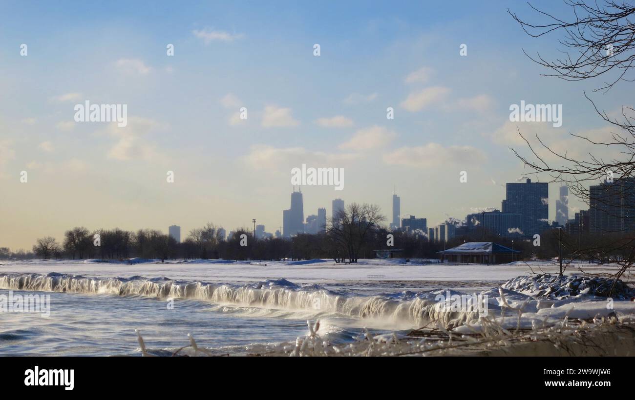 Chicago downtown, winter Stock Photo - Alamy