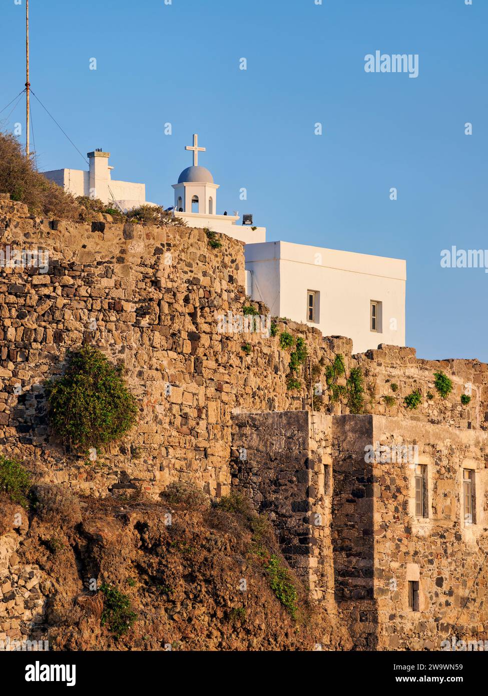 Panagia Spiliani, Blessed Virgin Mary of the Cave Monastery, Mandraki, Nisyros Island, Dodecanese, Greece Stock Photo