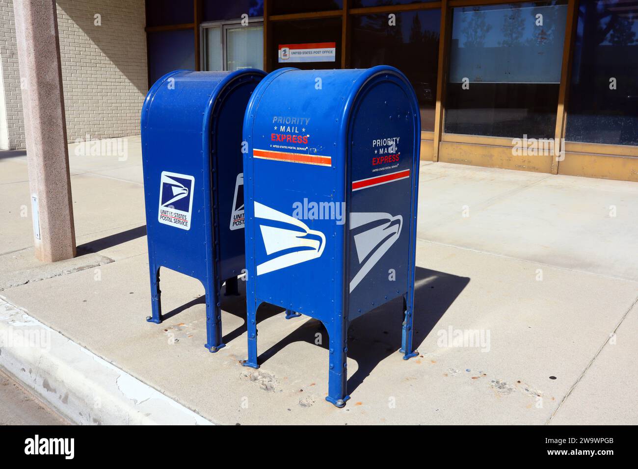 USPS United States Postal Service, Mail Collection Boxes Stock Photo