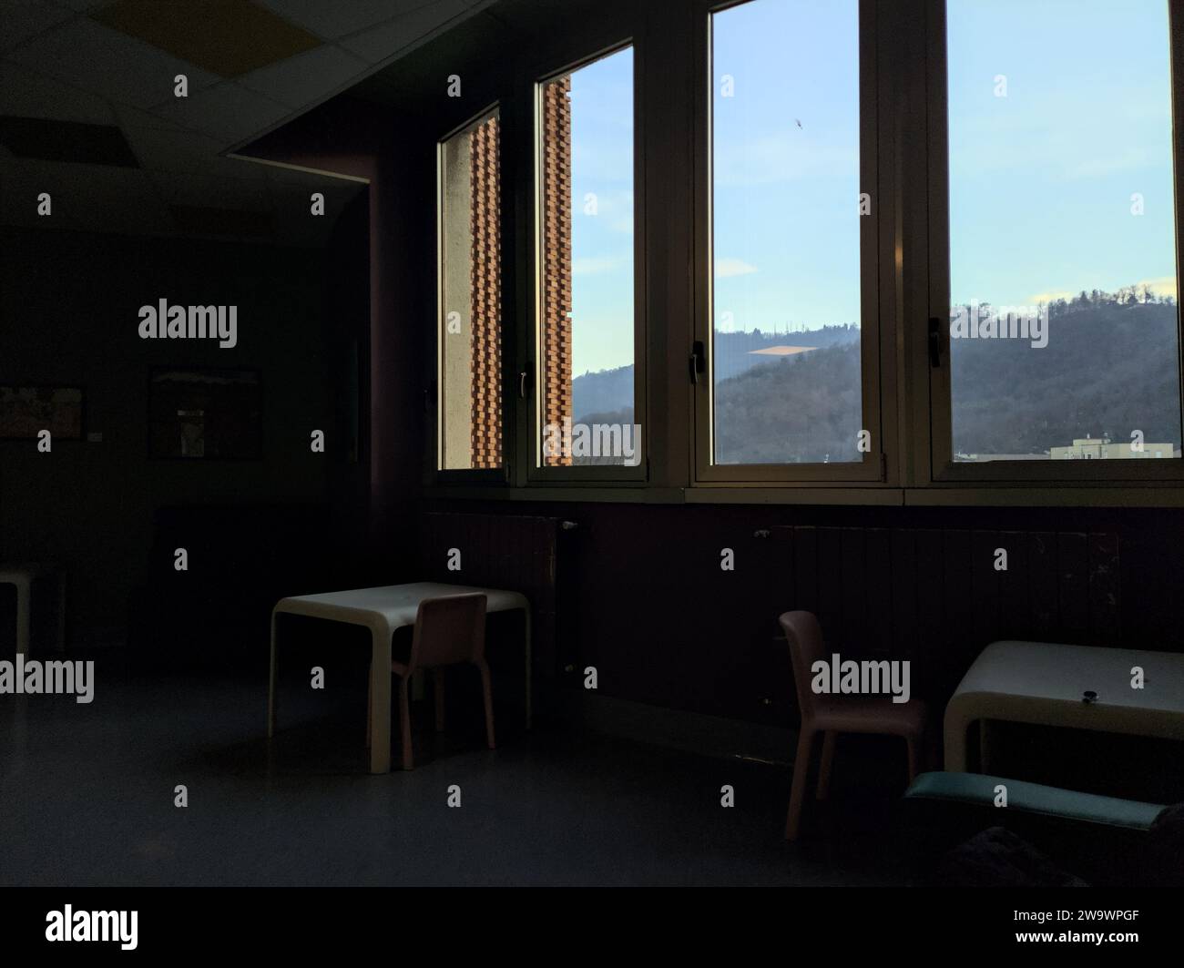 Mountain ridge at daytime seen from windows Stock Photo - Alamy