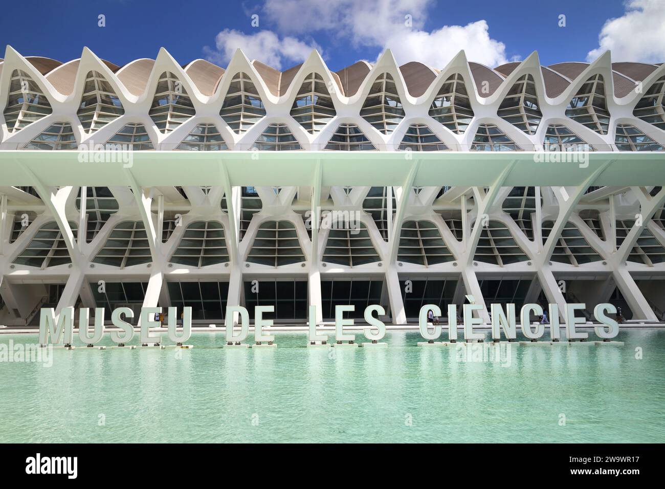 Valencia, Spain - August 14, 2023: The Science Museum in the City of Arts and Sciences of Valencia. Spain. Stock Photo