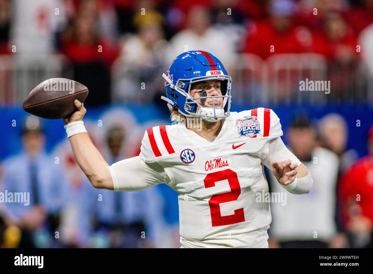 Atlanta, GA, USA. 30th Dec, 2023. Mississippi quarterback Jaxson Dart