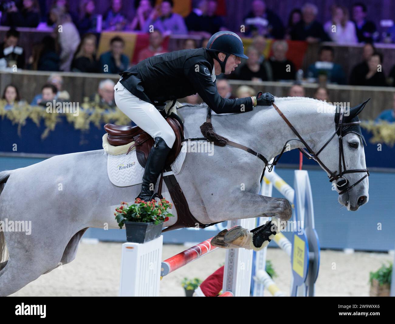 Jos Verlooy of Belgium with Origi during the Longines FEI Jumping World