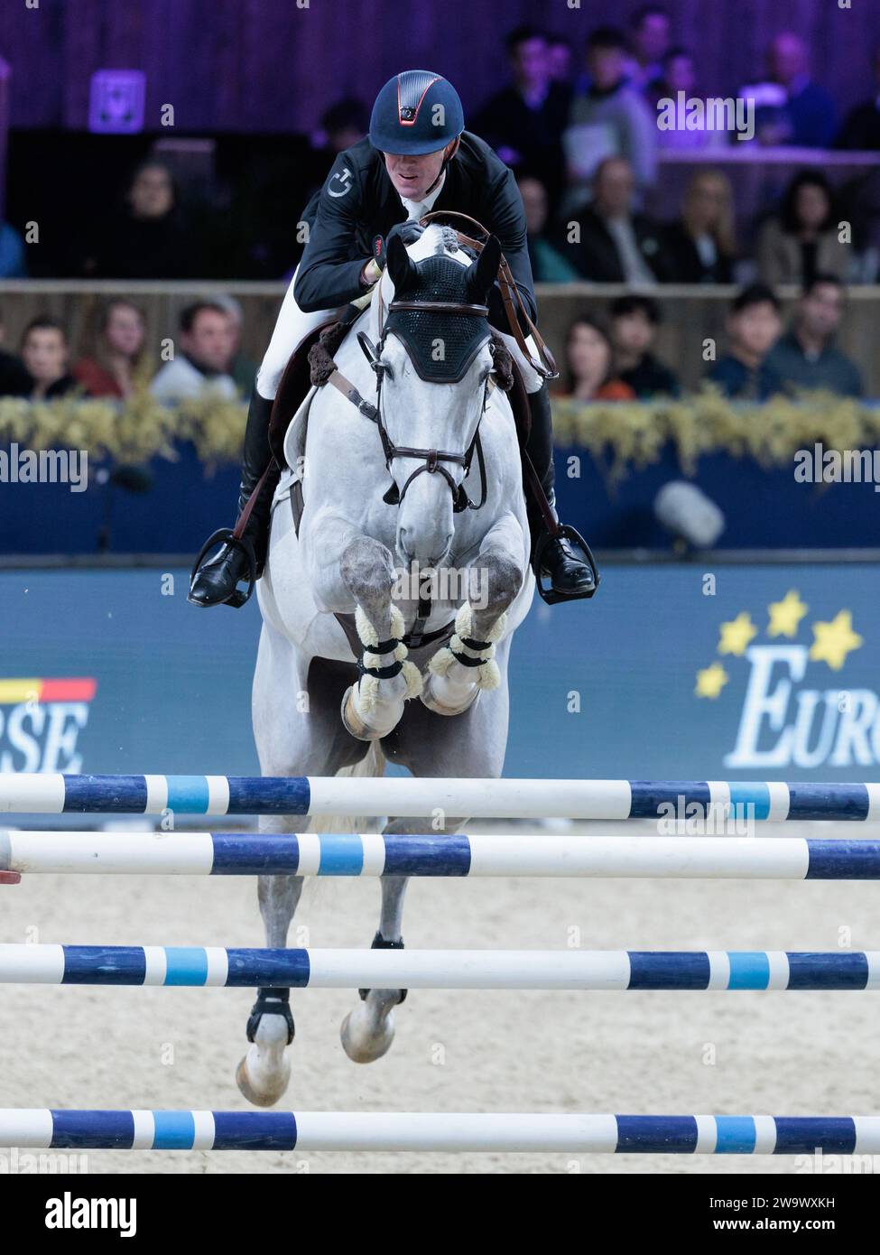 Jos Verlooy of Belgium with Origi during the Longines FEI Jumping World