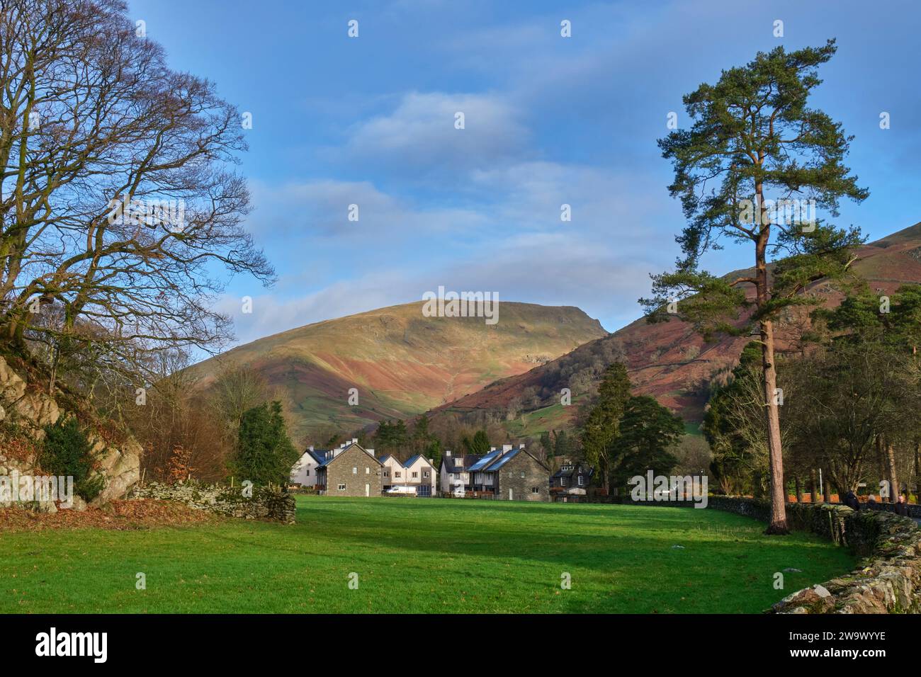 Seat Sandal seen from Broadgate, Grasmere, Lake District, Cumbria Stock Photo