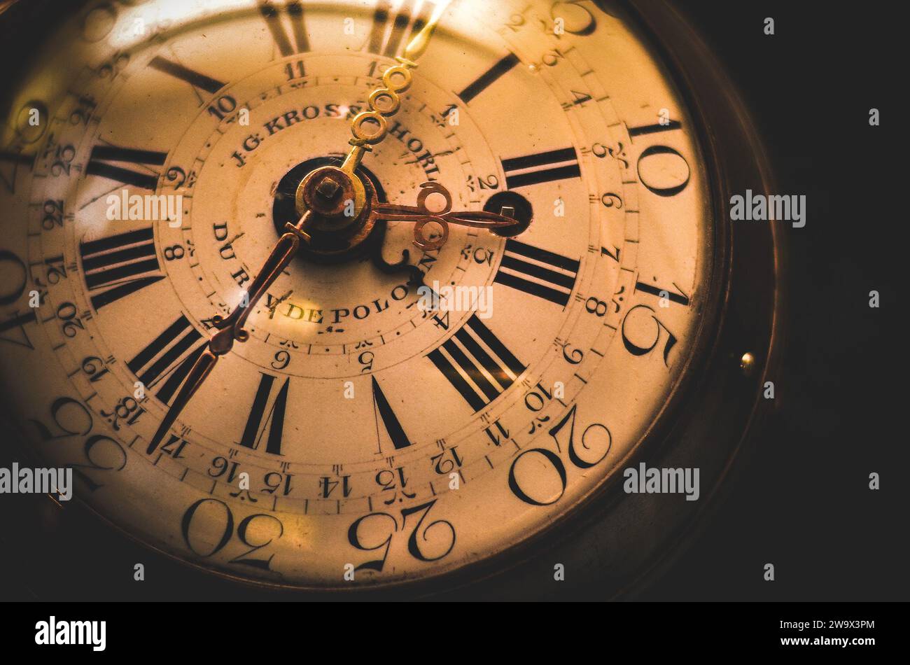 Old vintage clock. Concept of time and business. Stock Photo
