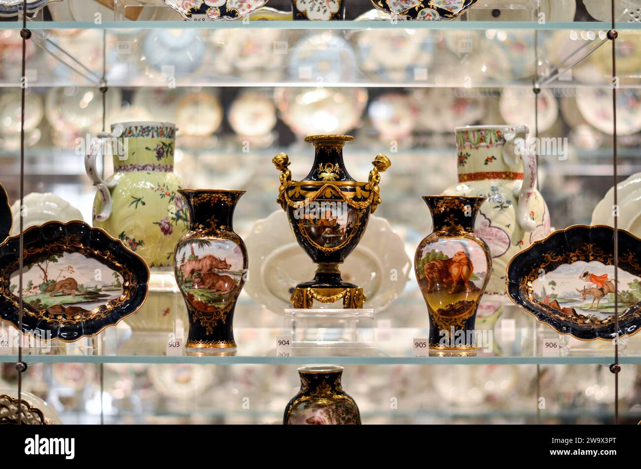 Old vases in Museum of Natural History in Oxford, England. Stock Photo