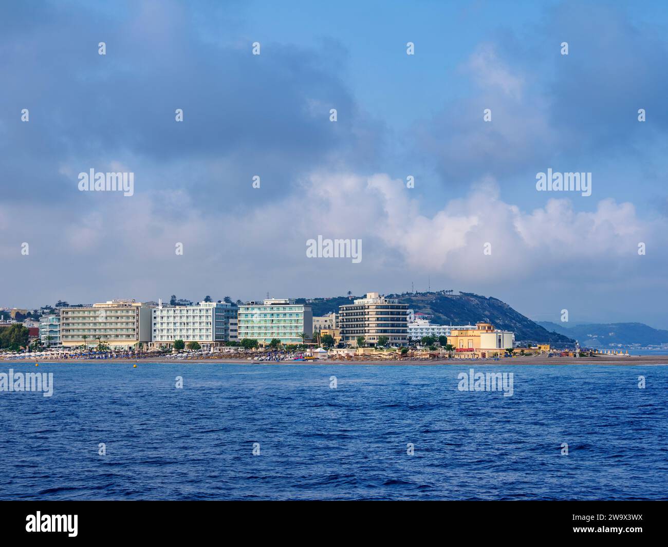 Niohori Downtown, Rhodes City, Rhodes Island, Dodecanese, Greece Stock Photo