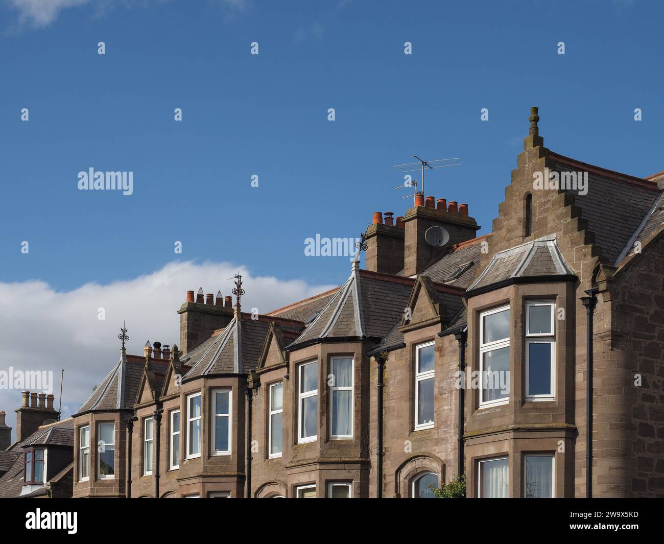 Ancient Stone Houses Skyline In Stonehaven, UK Stock Photo Alamy