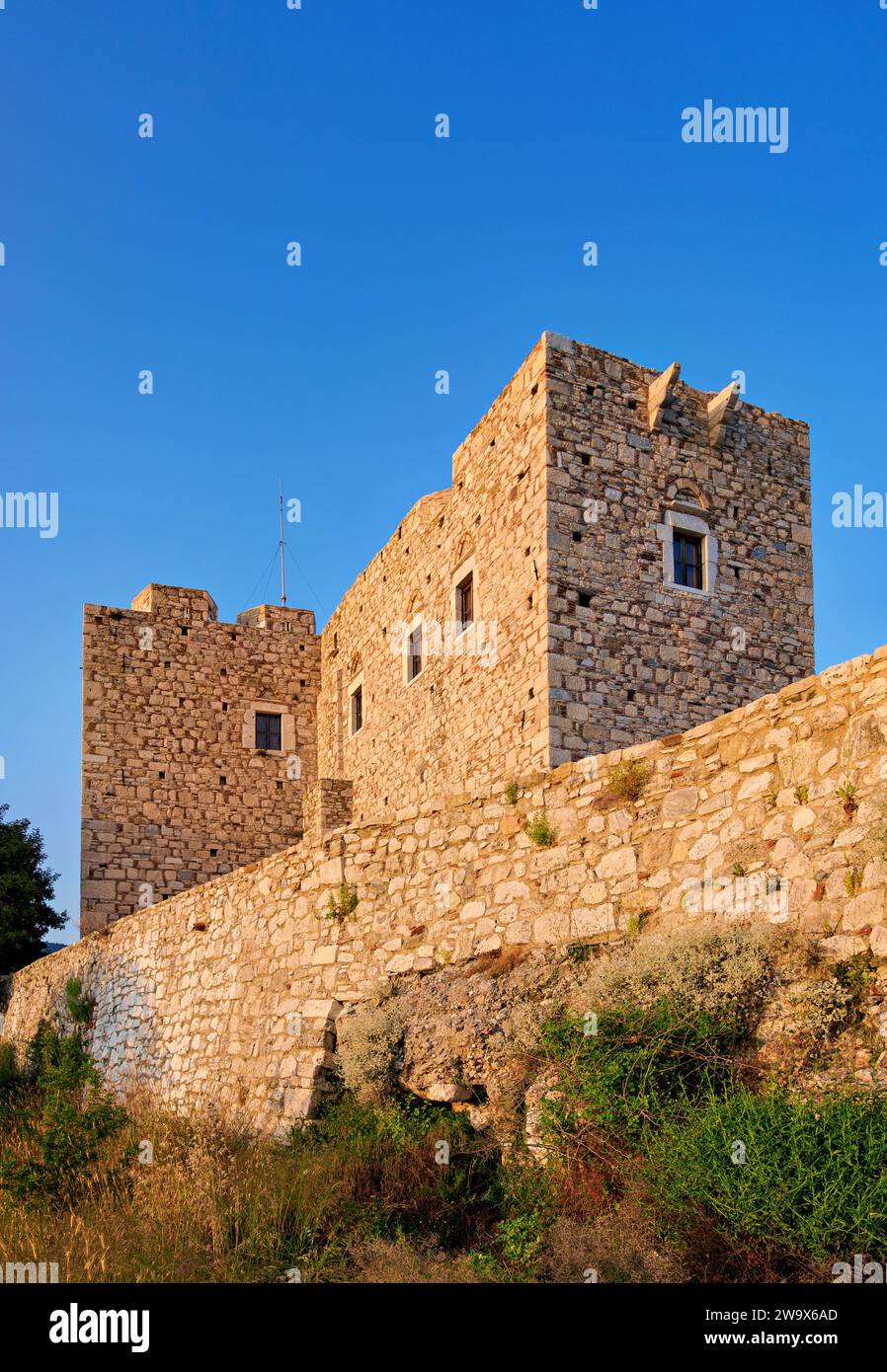 Tower of the Lykourgos Logothetis Castle, Pythagoreio, Samos Island, North Aegean, Greece Stock Photo