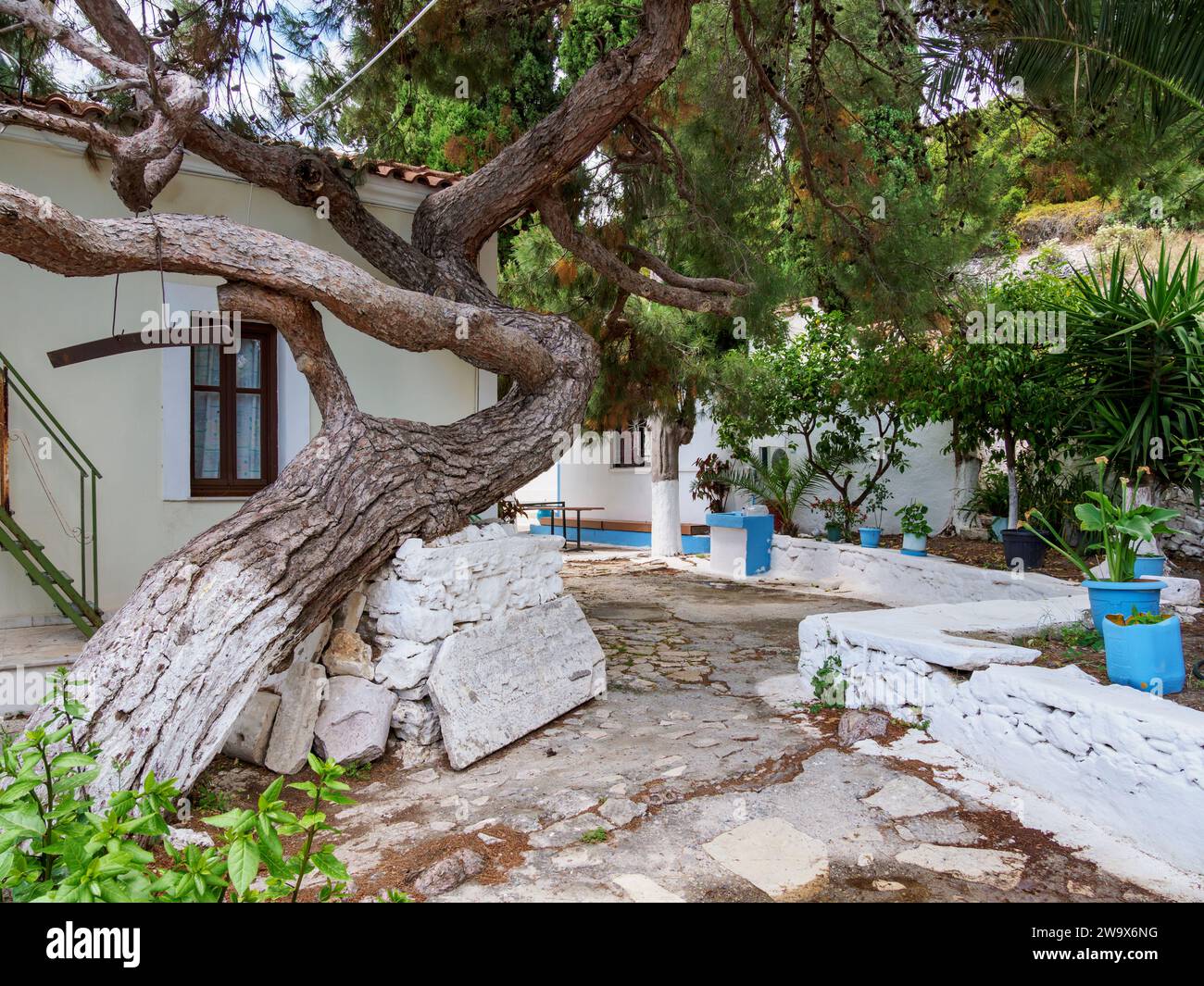 Panagia Spiliani Monastery, Pythagoreio, Samos Island, North Aegean, Greece Stock Photo
