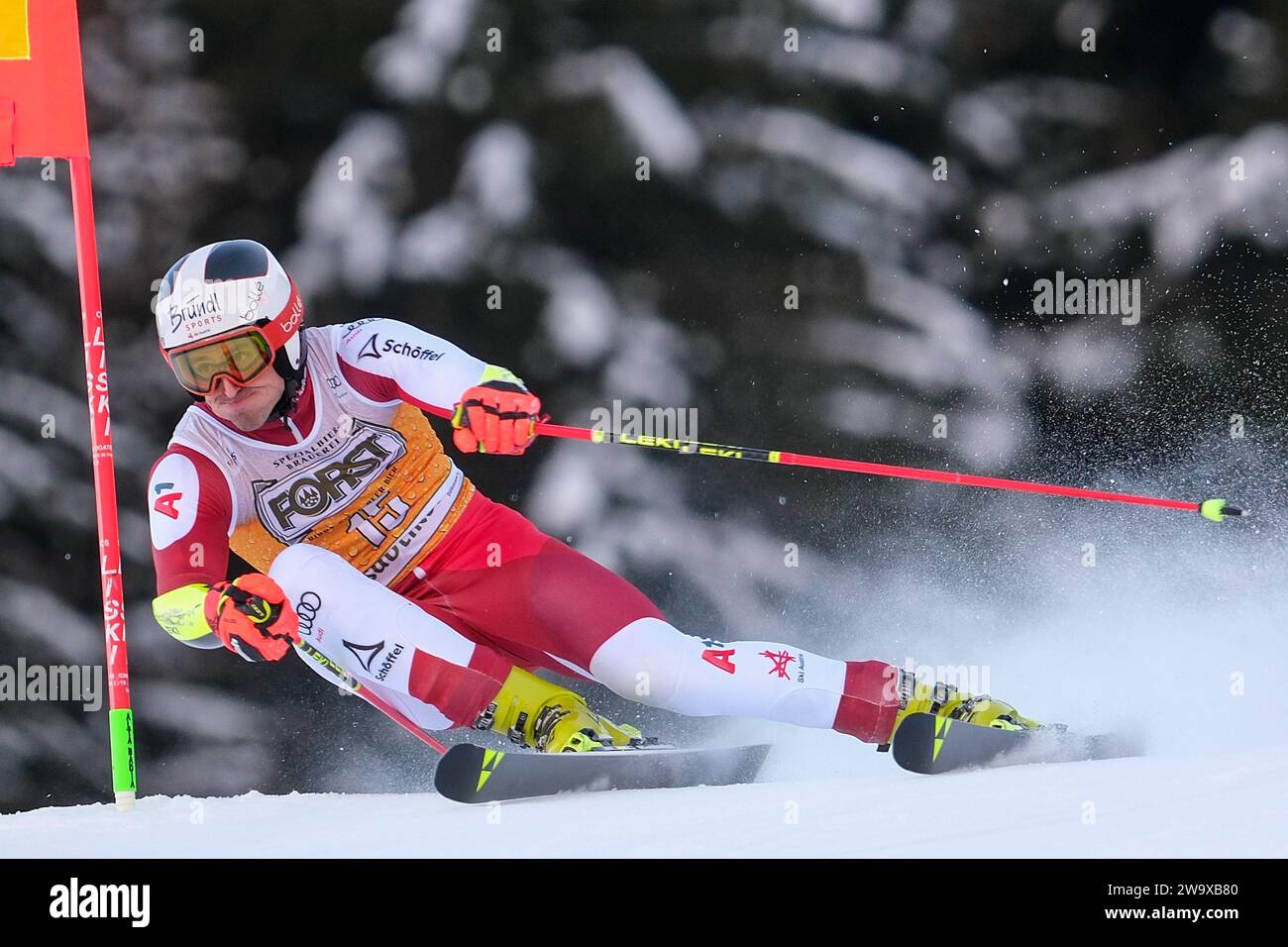 Stefan Brennsteiner (AUT) competes during the Audi FIS Alpine Ski World Cup, MenÕs Giant Slalom race on Gran Risa Slope, Alta Badia on December 17, 20 Stock Photo