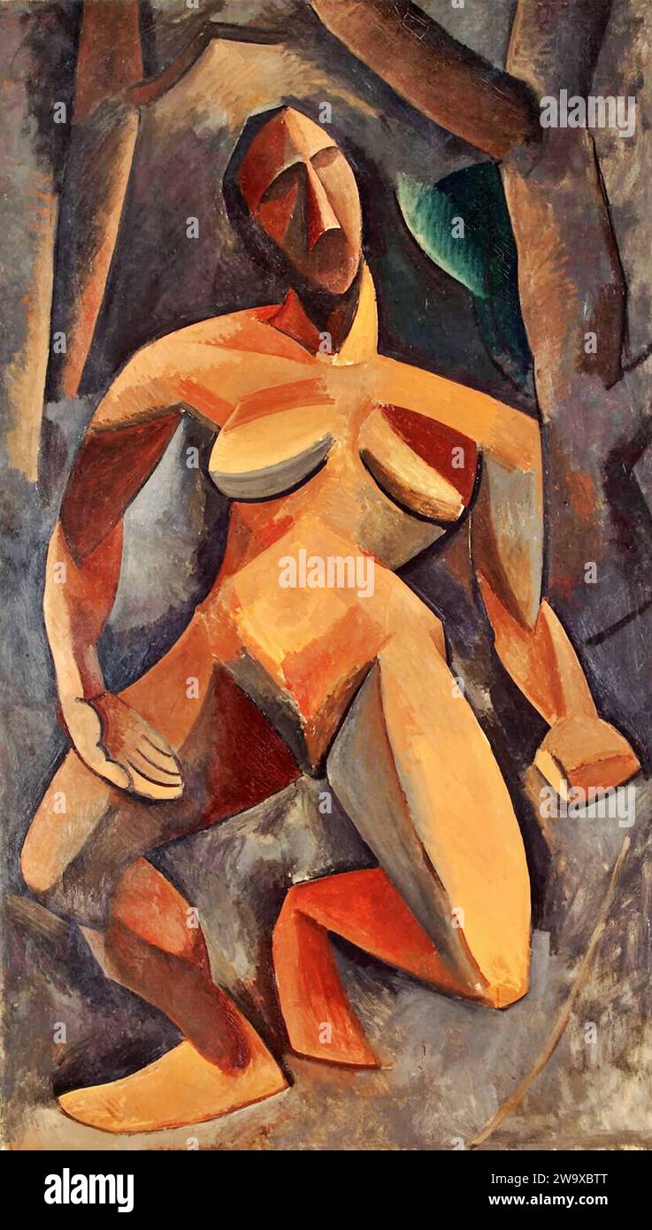 Dryad, 1908 (Painting) by Artist Picasso, Pablo (1881-1973) Spanish. Stock Vector
