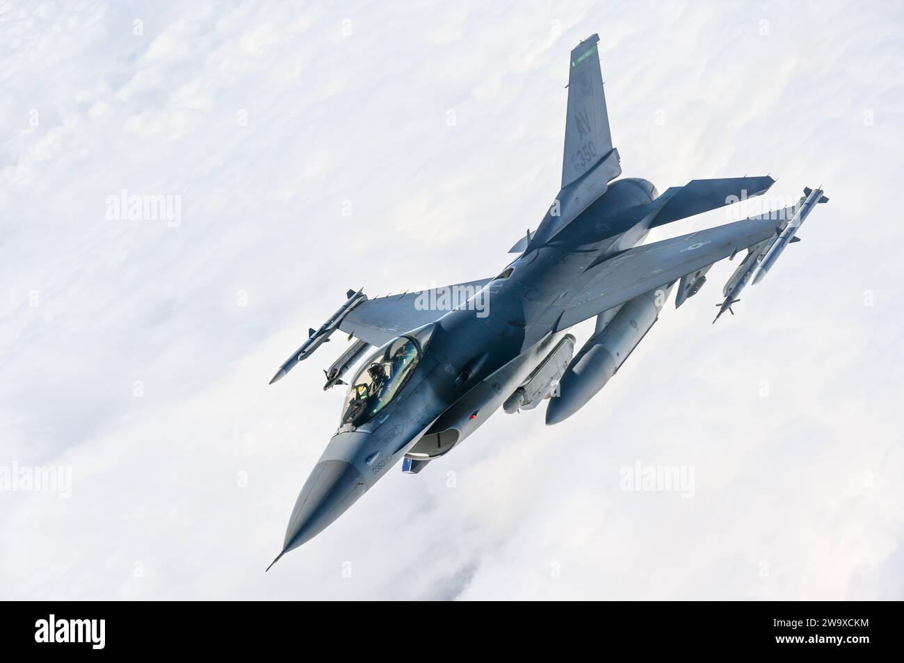 A 555th “Triple Nickel” Fighter Squadron F-16 from Aviano Air Base ...