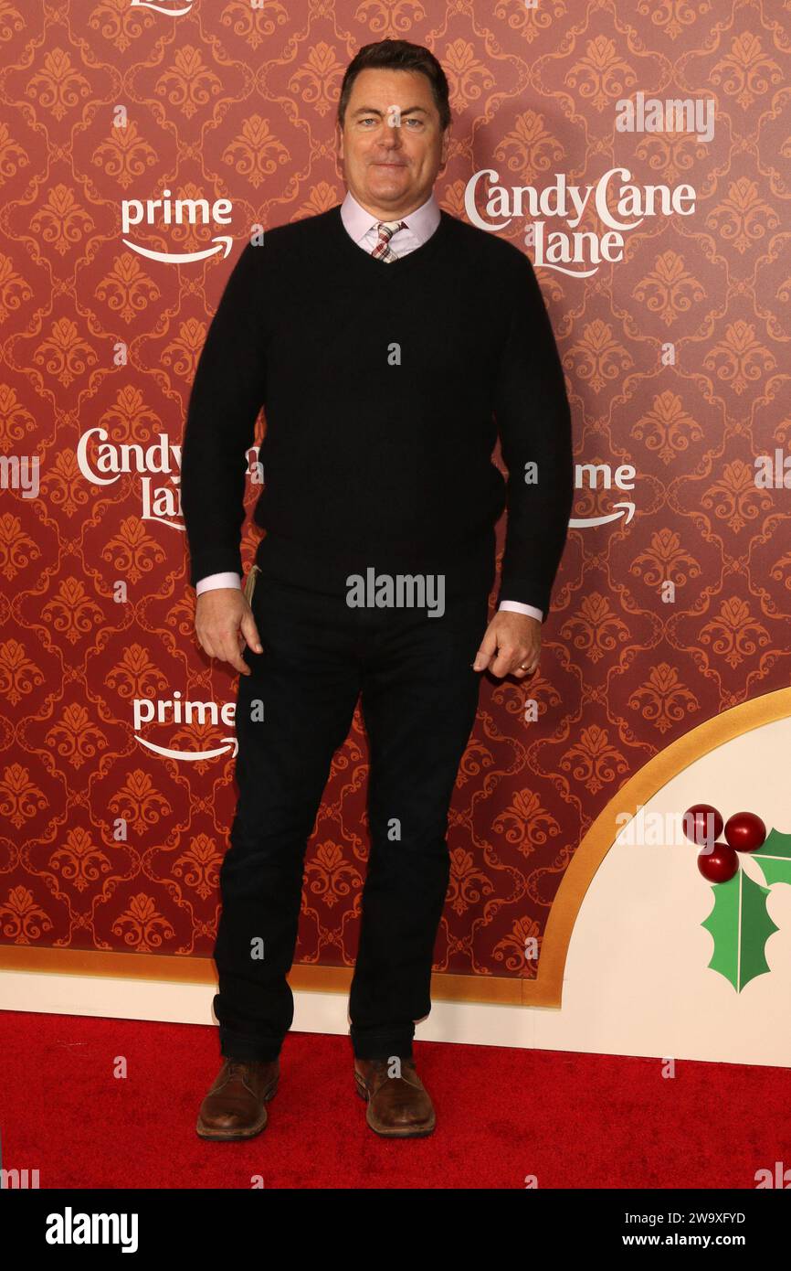 Candy Cane Lane World Premiere on Village Theater on November 28, 2023 in Westwood, CA Featuring: Nick Offerman Where: Westwood, California, United States When: 29 Nov 2023 Credit: Nicky Nelson/WENN Stock Photo