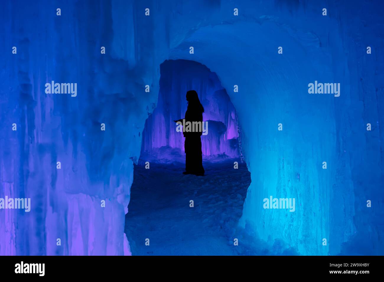 The Ice Castle in Cripple Creek Colorado. Tons of ice and colored