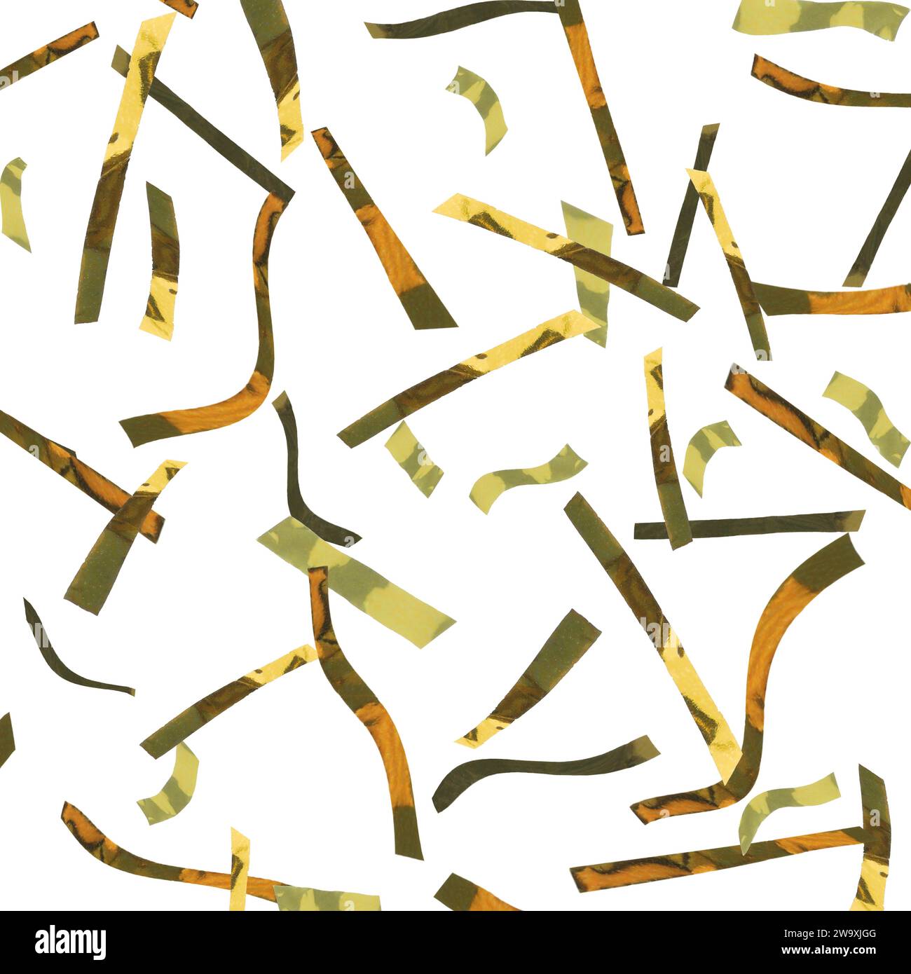 Shiny golden confetti falling on white background Stock Photo - Alamy