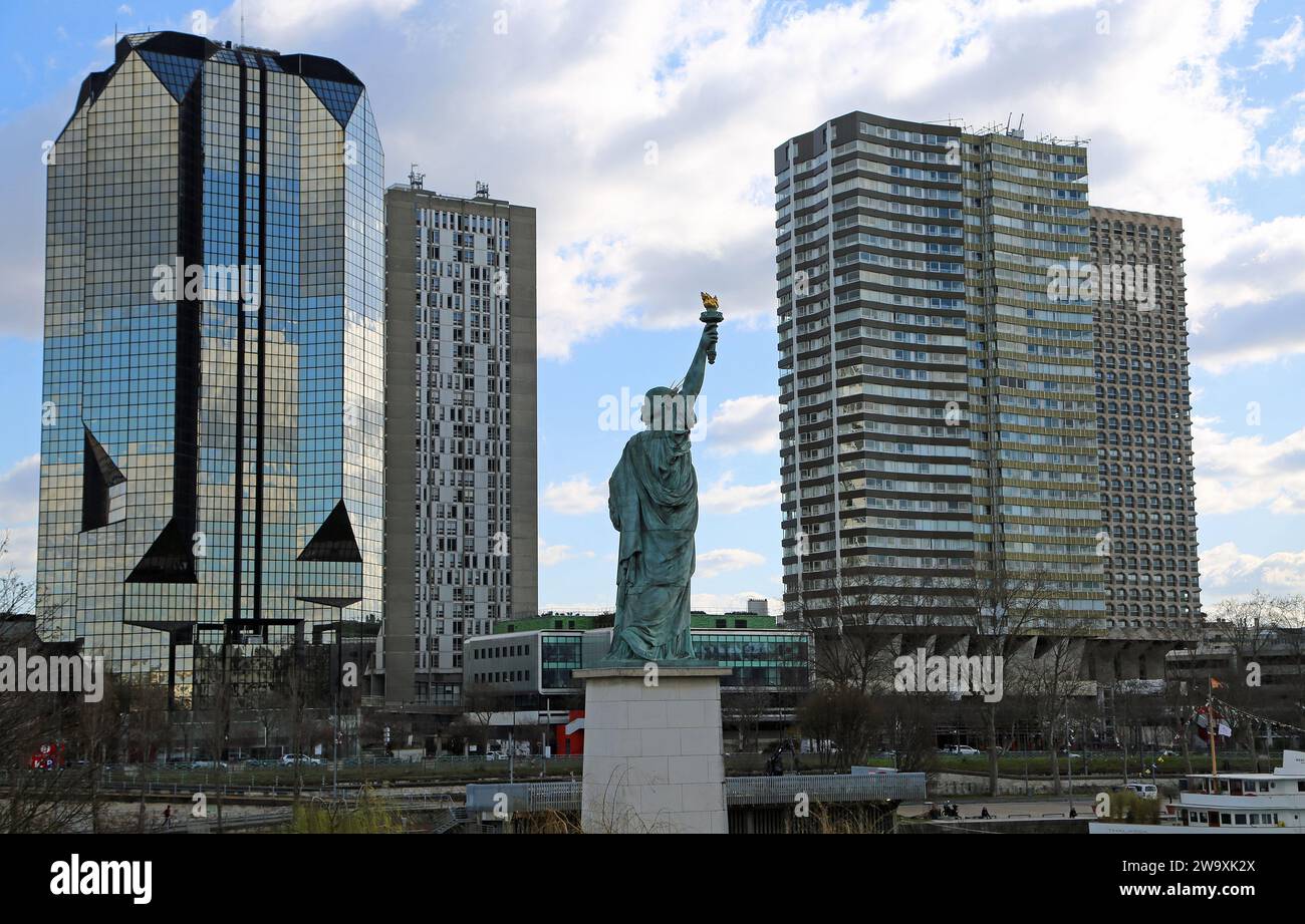 Replica of Statue of Liberty, Paris Stock Photo