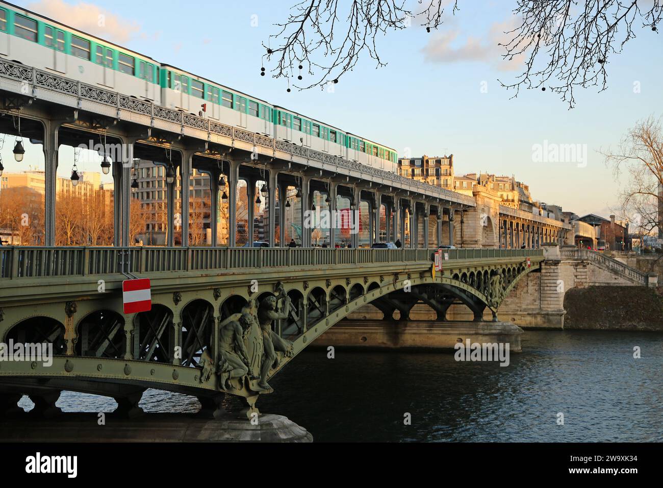 Pont de Bir-Hakeim. Paris Stock Photo