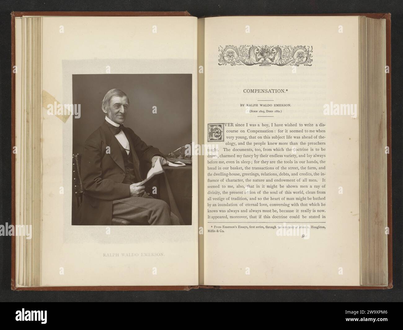 Ralph Waldo Emerson, anonymous, c. 1876 - in or before 1886 photomechanical print   paper  portrait of a writer Stock Photo