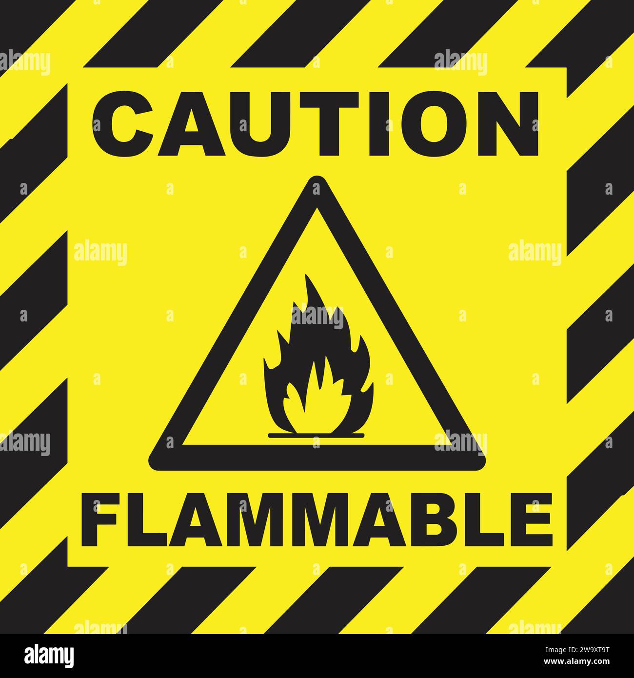 Highly Flammable sign vector | warning sign flammable Stock Vector