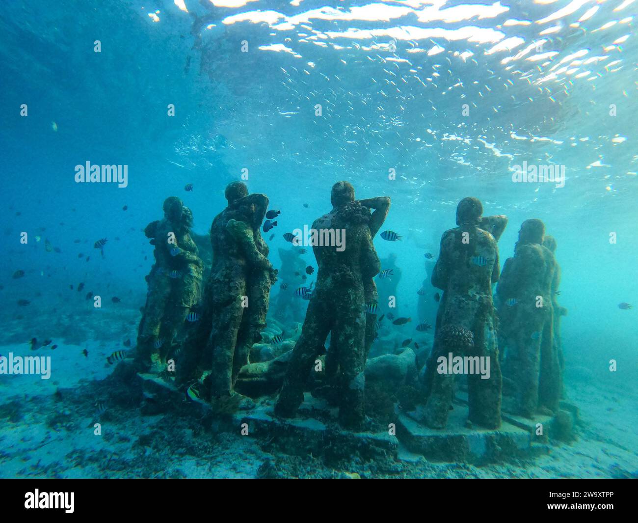 Underwater statues in the sea near Gili Meno, Indonesia Stock Photo Alamy