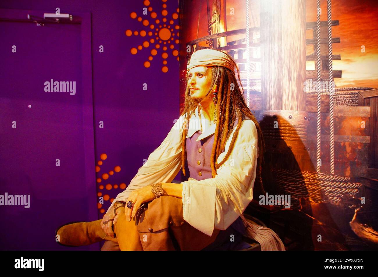 Captain Jack Sparrow, Madame Tussauds waxworks, Thailand Stock Photo