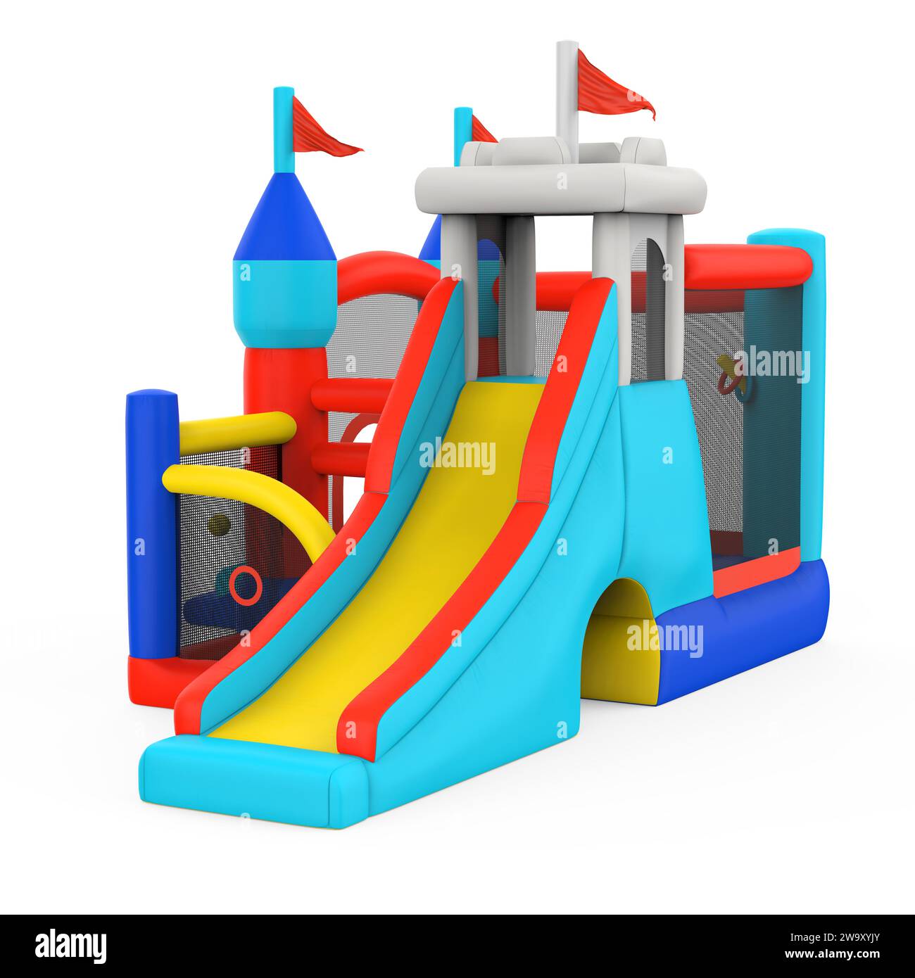 Inflatable Bouncy Castle Isolated Stock Photo