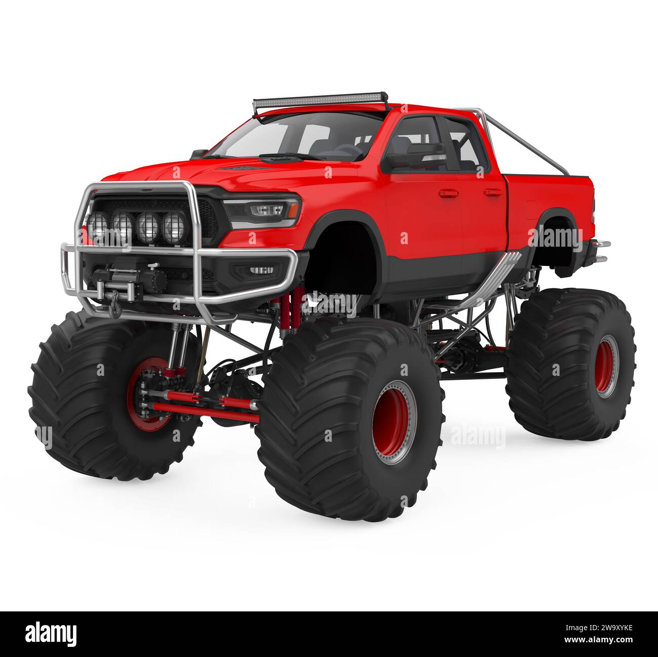 Red Monster Truck Isolated Stock Photo - Alamy