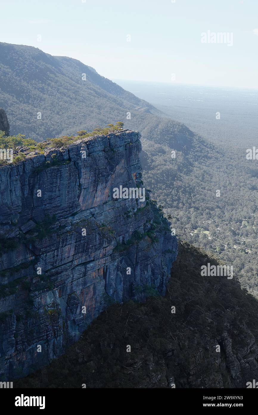 View of the Gate of the West Wind from the Pinnacle in the Grampians National Park, Victoria Stock Photo