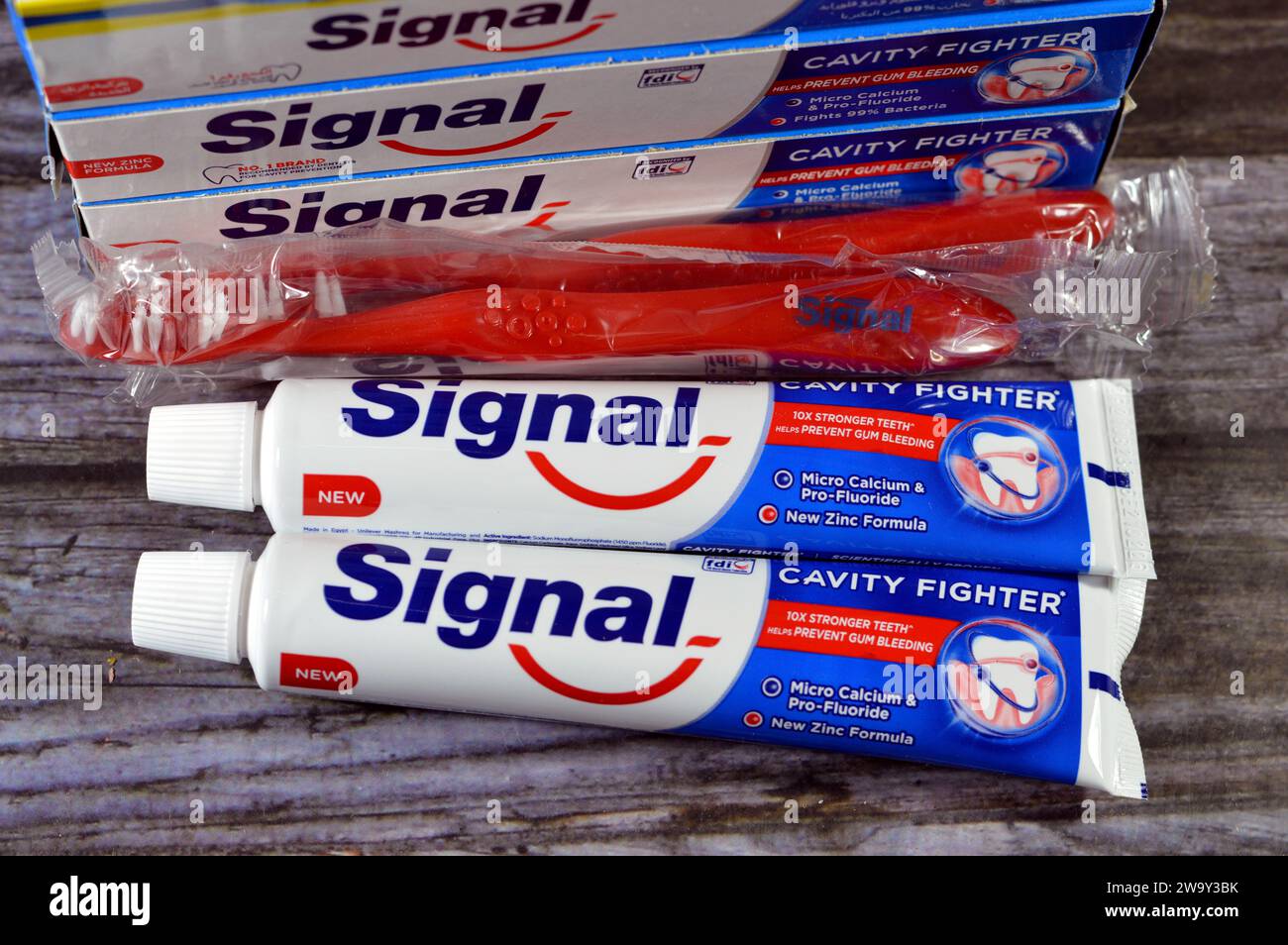 Cairo, Egypt, December 25 2023 Signal toothpaste cavity fighter, oral